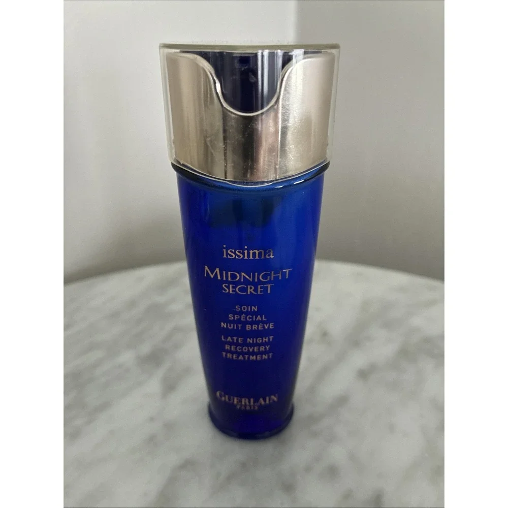 Vintage Blue Glass Guerlain Midnight Secret Late Night Recovery Treatment 1 oz